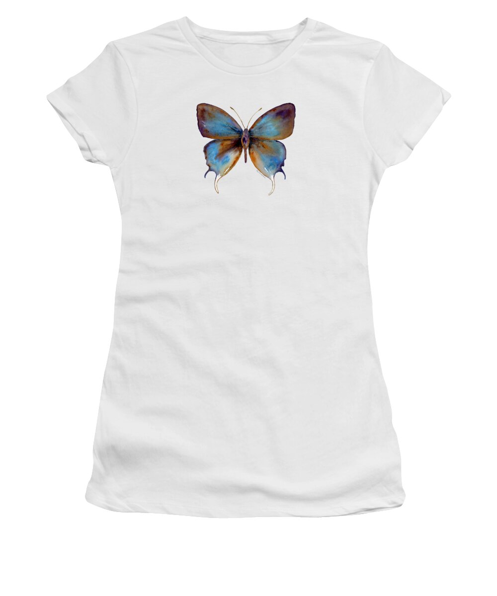 Manto Women's T-Shirt featuring the painting 48 Manto Hypoleuca Butterfly by Amy Kirkpatrick