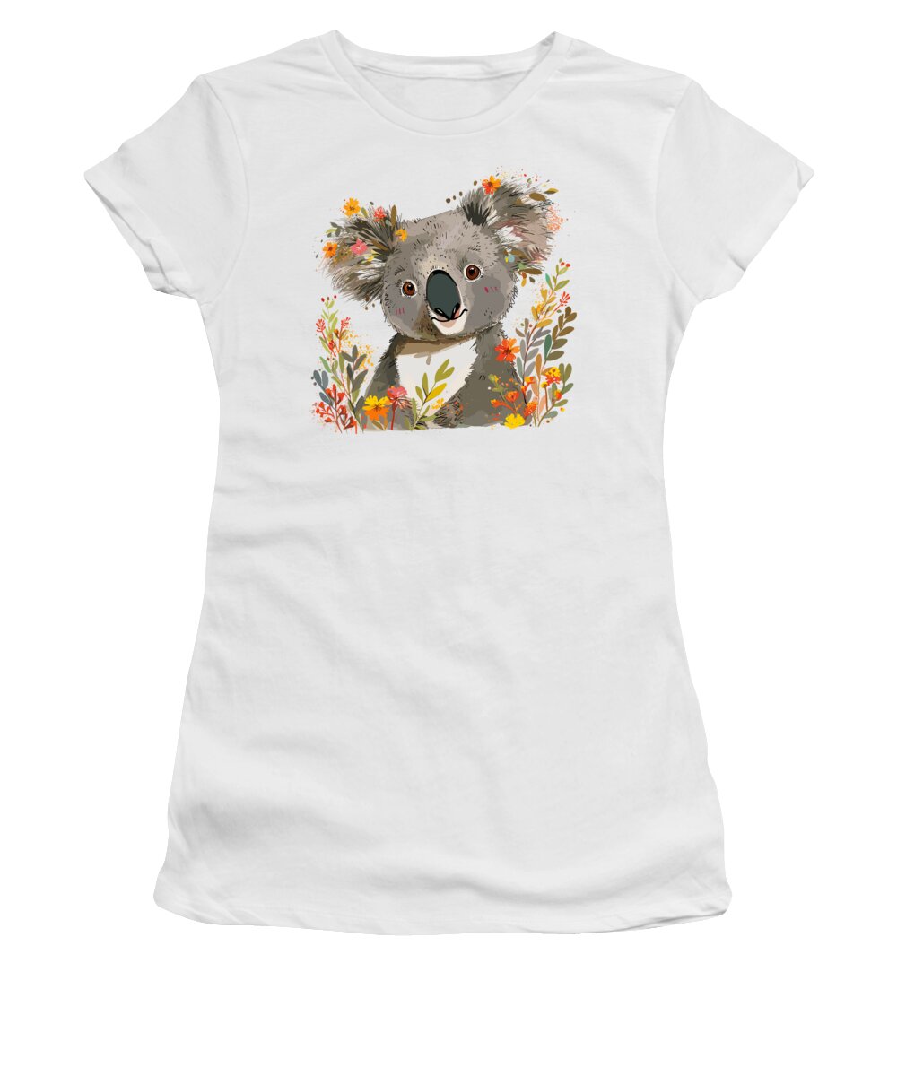 Koala Women's T-Shirt featuring the digital art Adorable Koala #5 by Erzebet S