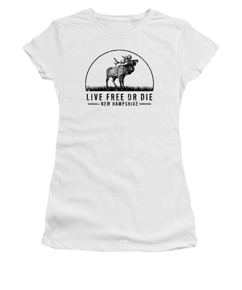 New Hampshire Women's T-Shirt featuring the digital art Live Free or Die New Hampshire Hiking #5 by Toms Tee Store