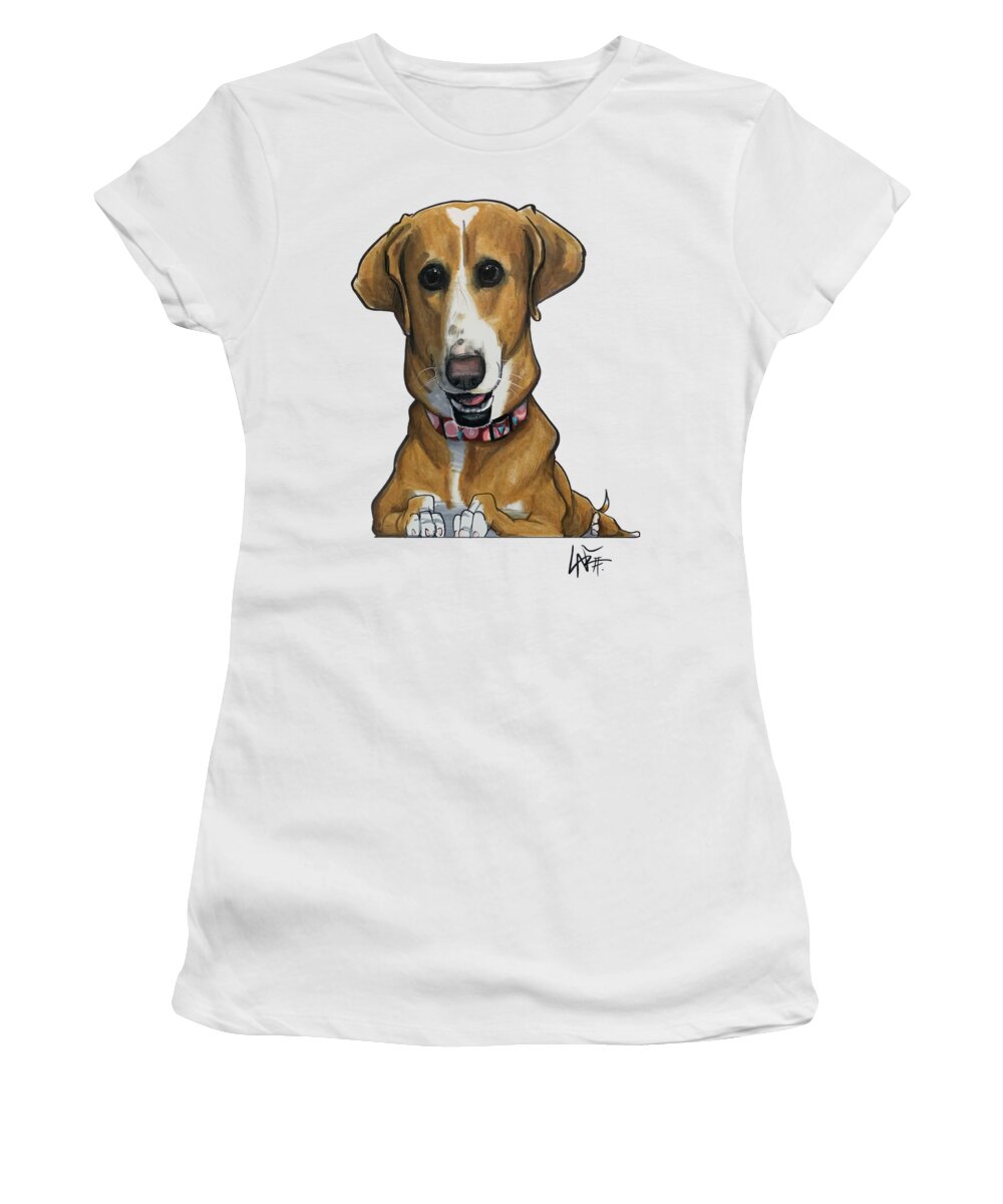 Carlson Women's T-Shirt featuring the drawing 5206 Carlson by Canine Caricatures By John LaFree