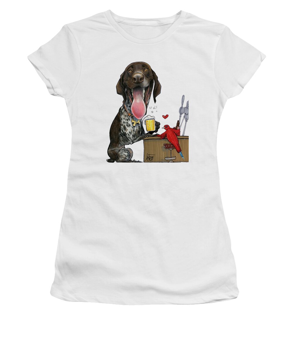 5244 Women's T-Shirt featuring the drawing 5244 Cruz by Canine Caricatures By John LaFree