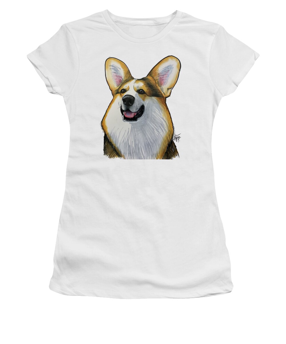 Robb Women's T-Shirt featuring the drawing 5316 Robb by Canine Caricatures By John LaFree