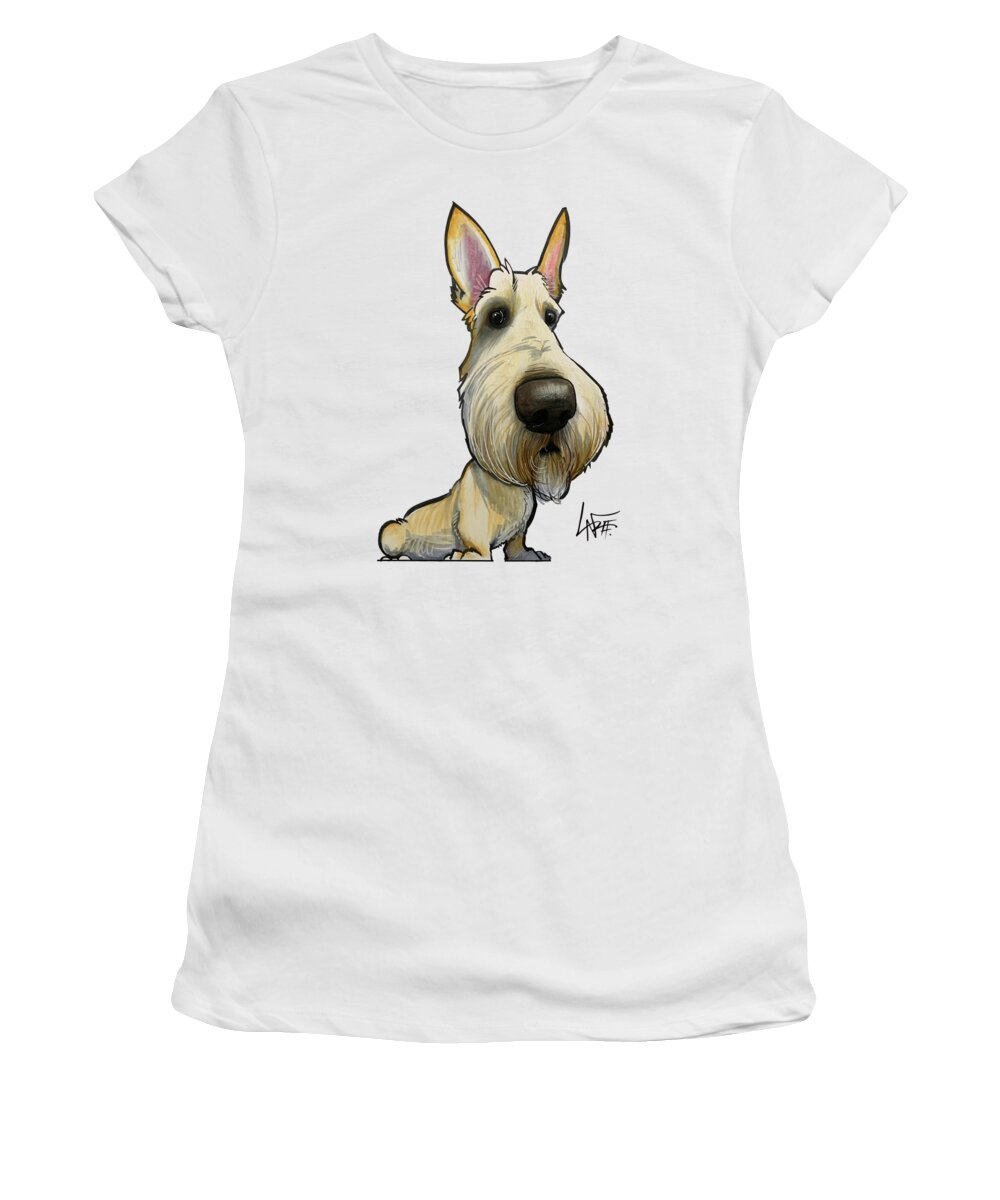 Basen Women's T-Shirt featuring the drawing 5318 Basen by Canine Caricatures By John LaFree