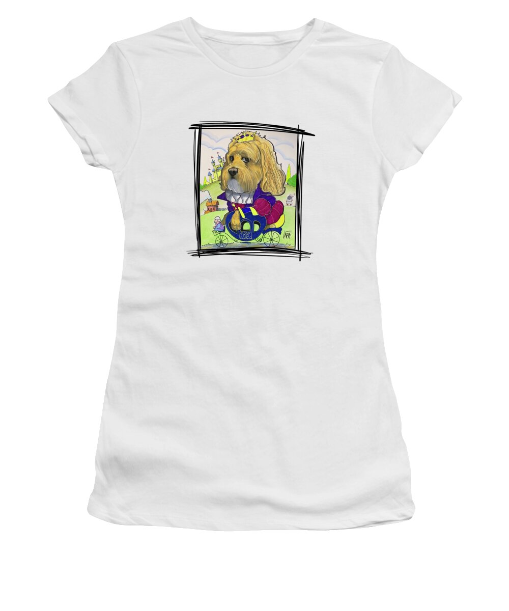 Sandkuhl Women's T-Shirt featuring the drawing 5321 Sandkuhl by Canine Caricatures By John LaFree