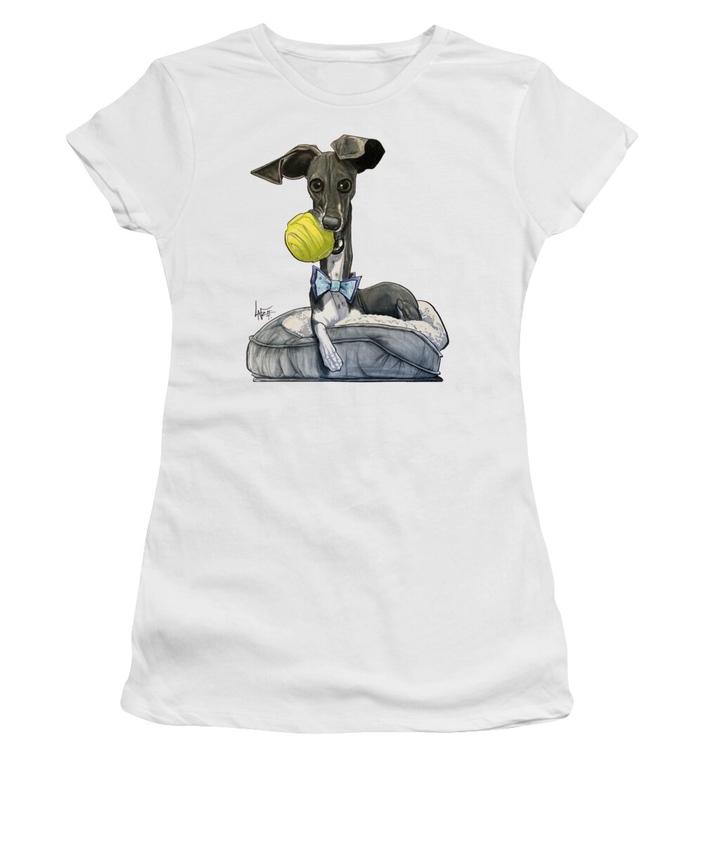 Slecton Women's T-Shirt featuring the drawing 5332 Slecton by Canine Caricatures By John LaFree