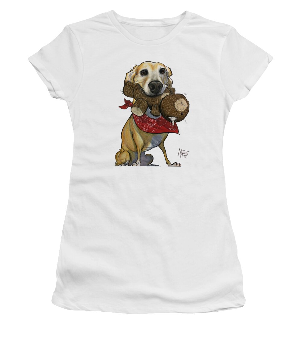 Roberts Women's T-Shirt featuring the drawing 5388 Roberts by Canine Caricatures By John LaFree