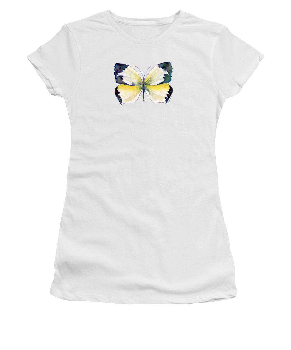 Mexican Women's T-Shirt featuring the painting 55 Mexican Yellow Butterfly by Amy Kirkpatrick