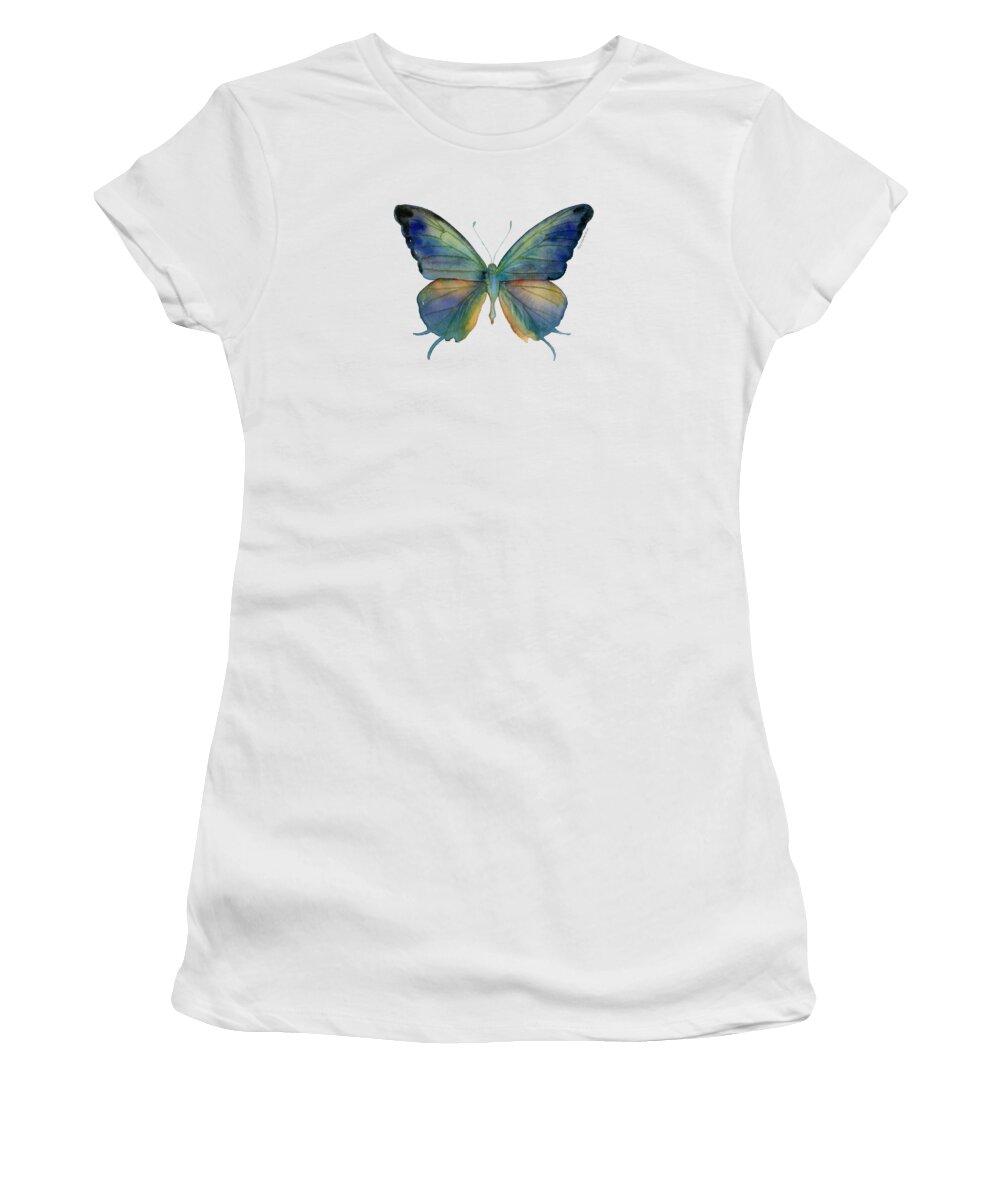Marsyas Women's T-Shirt featuring the painting 57 Marsyas Butterfly by Amy Kirkpatrick