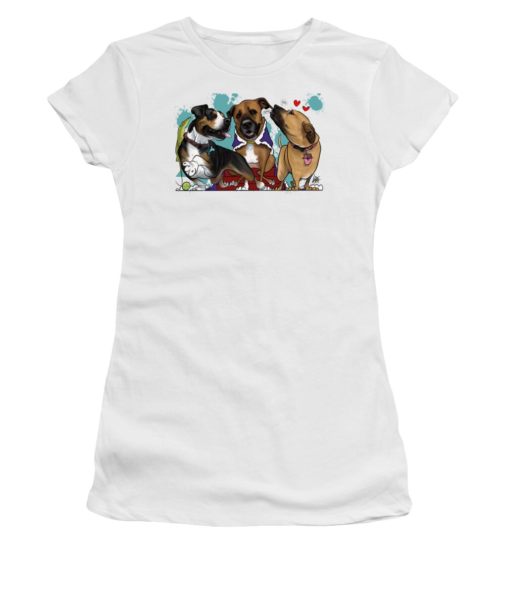 5897 Women's T-Shirt featuring the drawing 5897 Sablich by Canine Caricatures By John LaFree