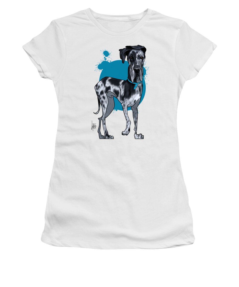 5914 Women's T-Shirt featuring the drawing 5914 Birkey by Canine Caricatures By John LaFree