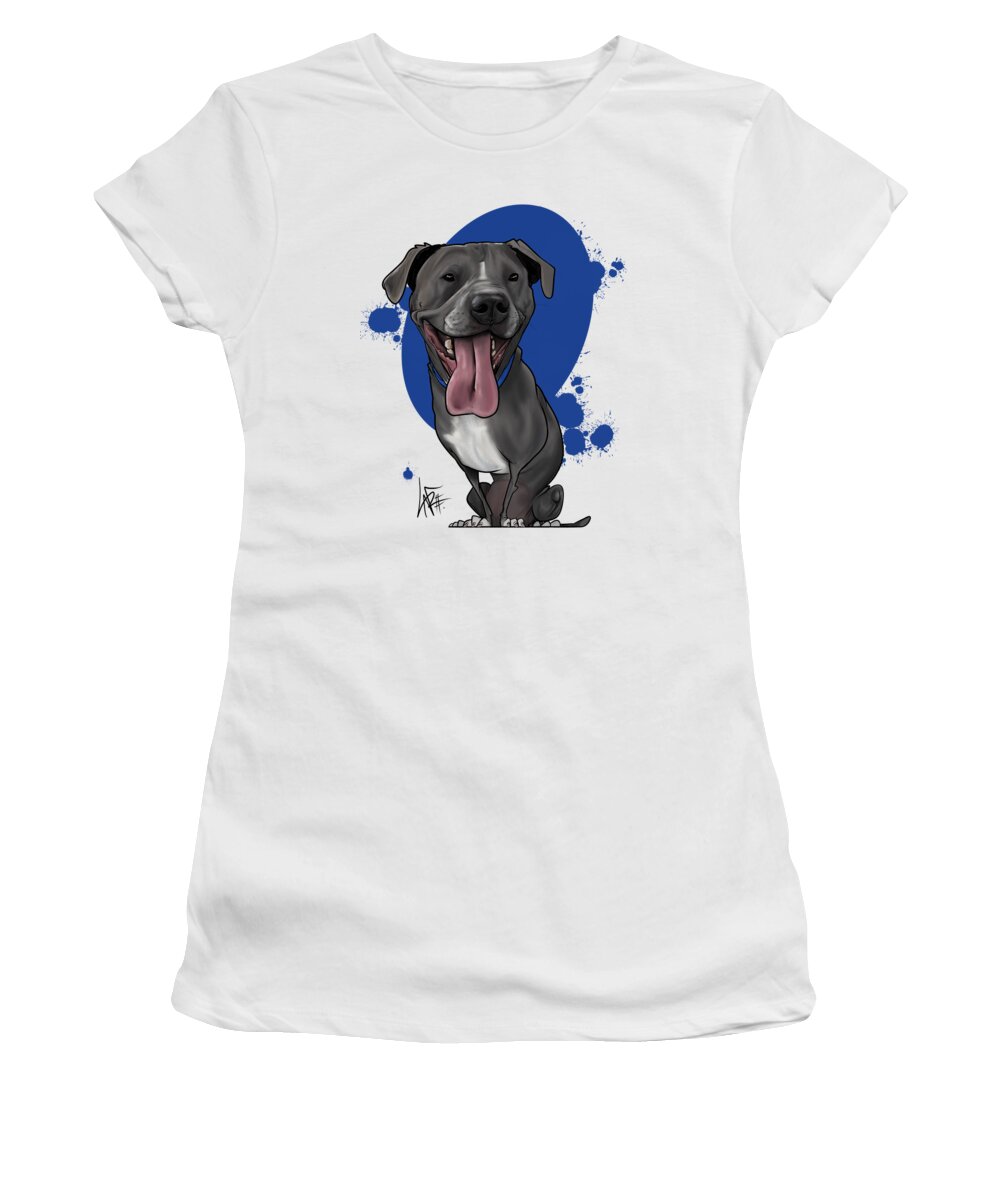 5928 Women's T-Shirt featuring the drawing 5928 Johnson by Canine Caricatures By John LaFree