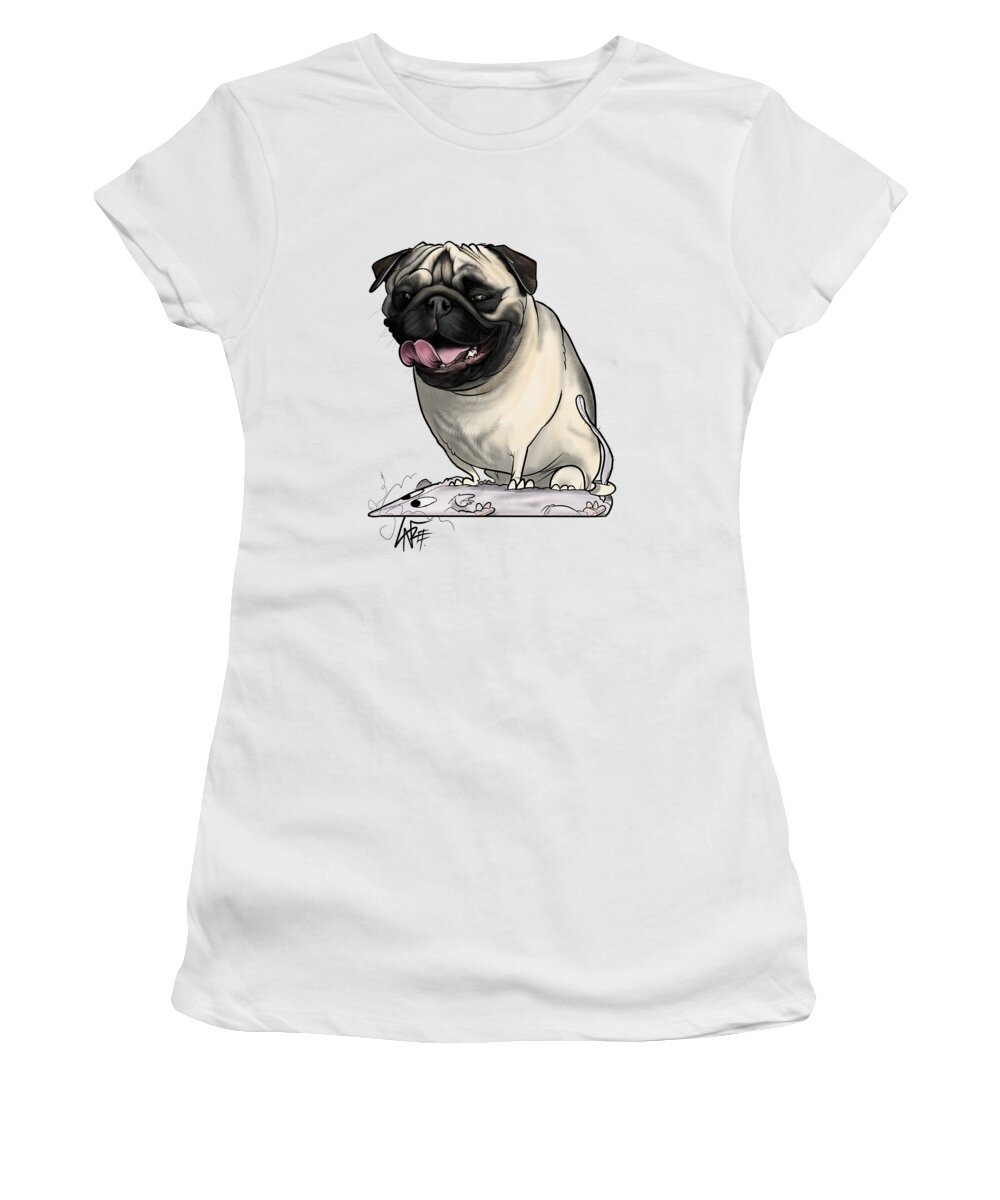 5929 Women's T-Shirt featuring the drawing 5929 De Swart by Canine Caricatures By John LaFree