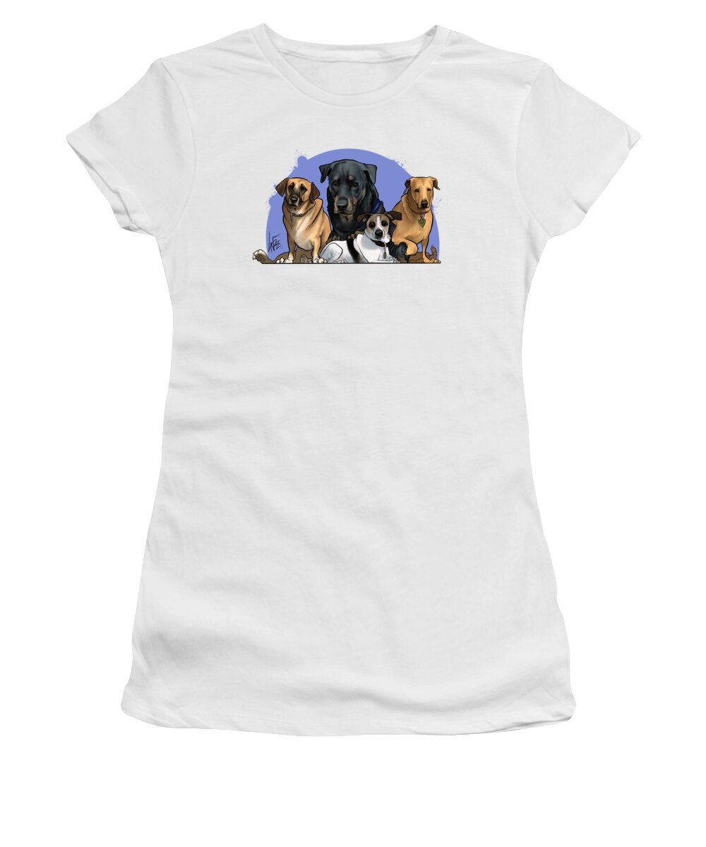 5931 Women's T-Shirt featuring the drawing 5931 Fanelli by Canine Caricatures By John LaFree
