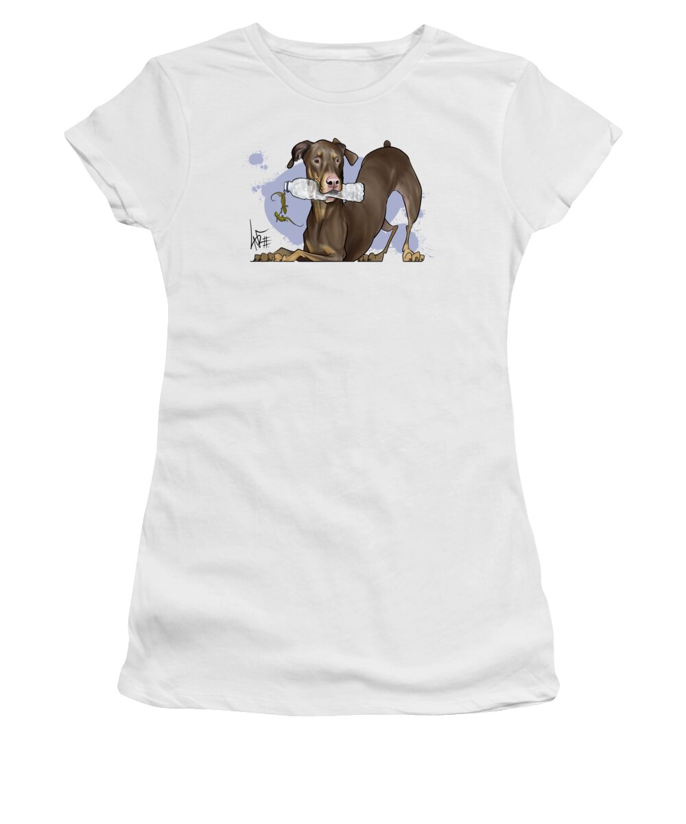 5935 Stuler Women's T-Shirt featuring the drawing 5935 Stuler by Canine Caricatures By John LaFree