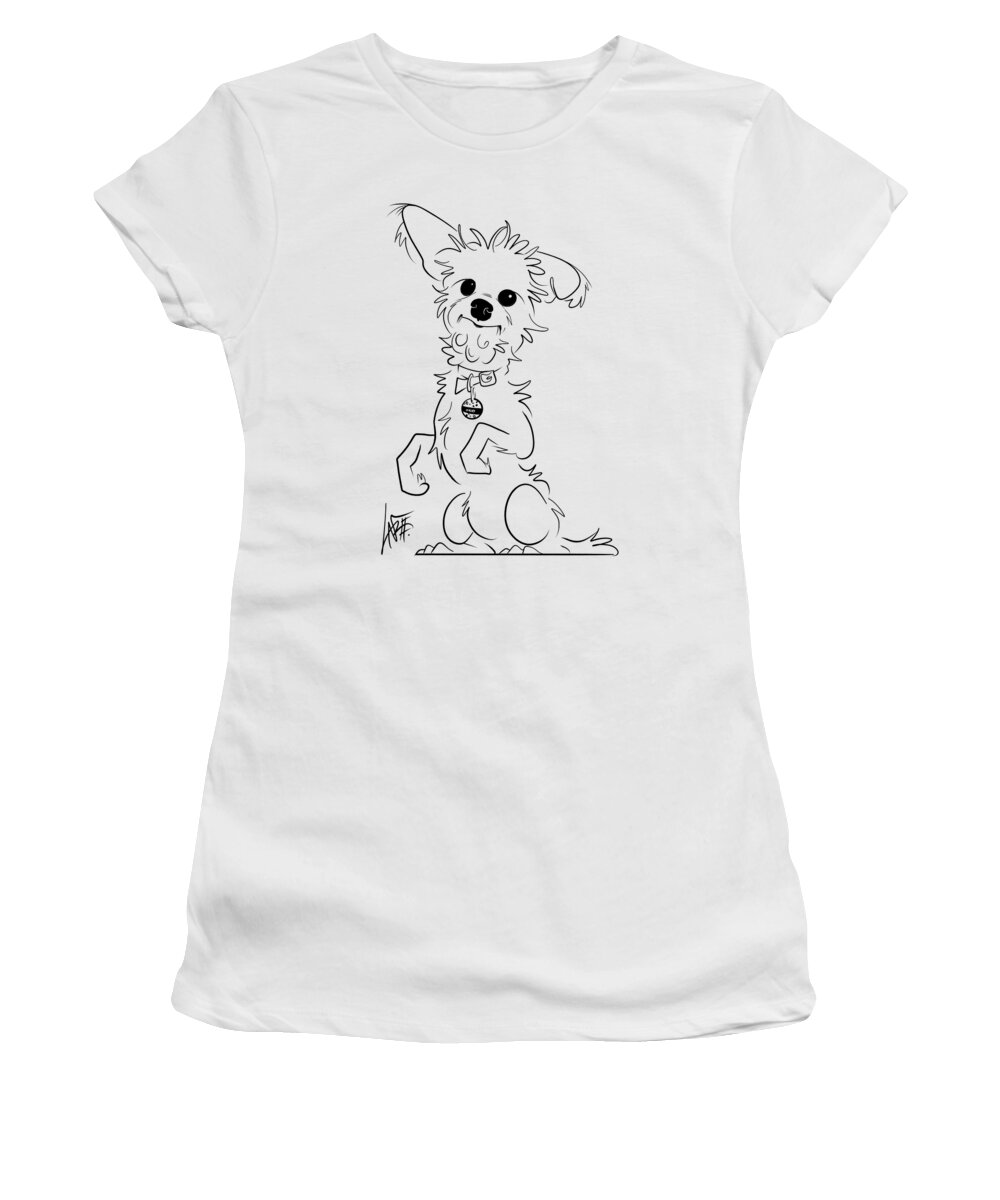 5942 Women's T-Shirt featuring the drawing 5942 McDowell by Canine Caricatures By John LaFree