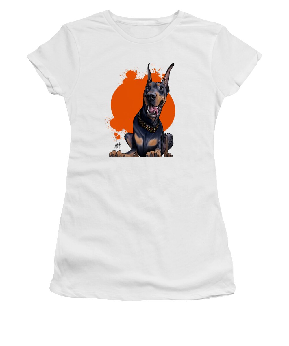 5948 Women's T-Shirt featuring the drawing 5948 Mullen by Canine Caricatures By John LaFree