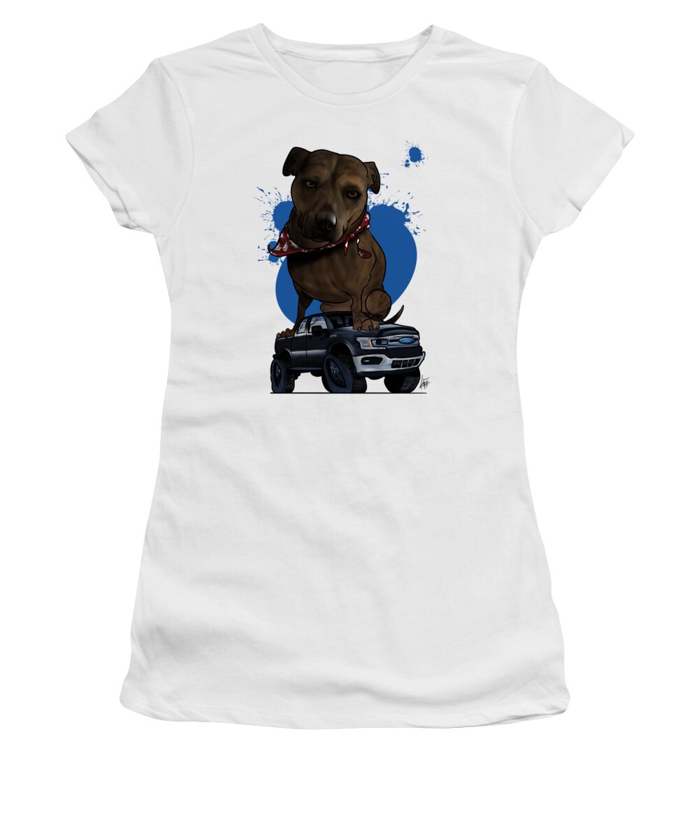 5953 Women's T-Shirt featuring the drawing 5953 Fraser by Canine Caricatures By John LaFree