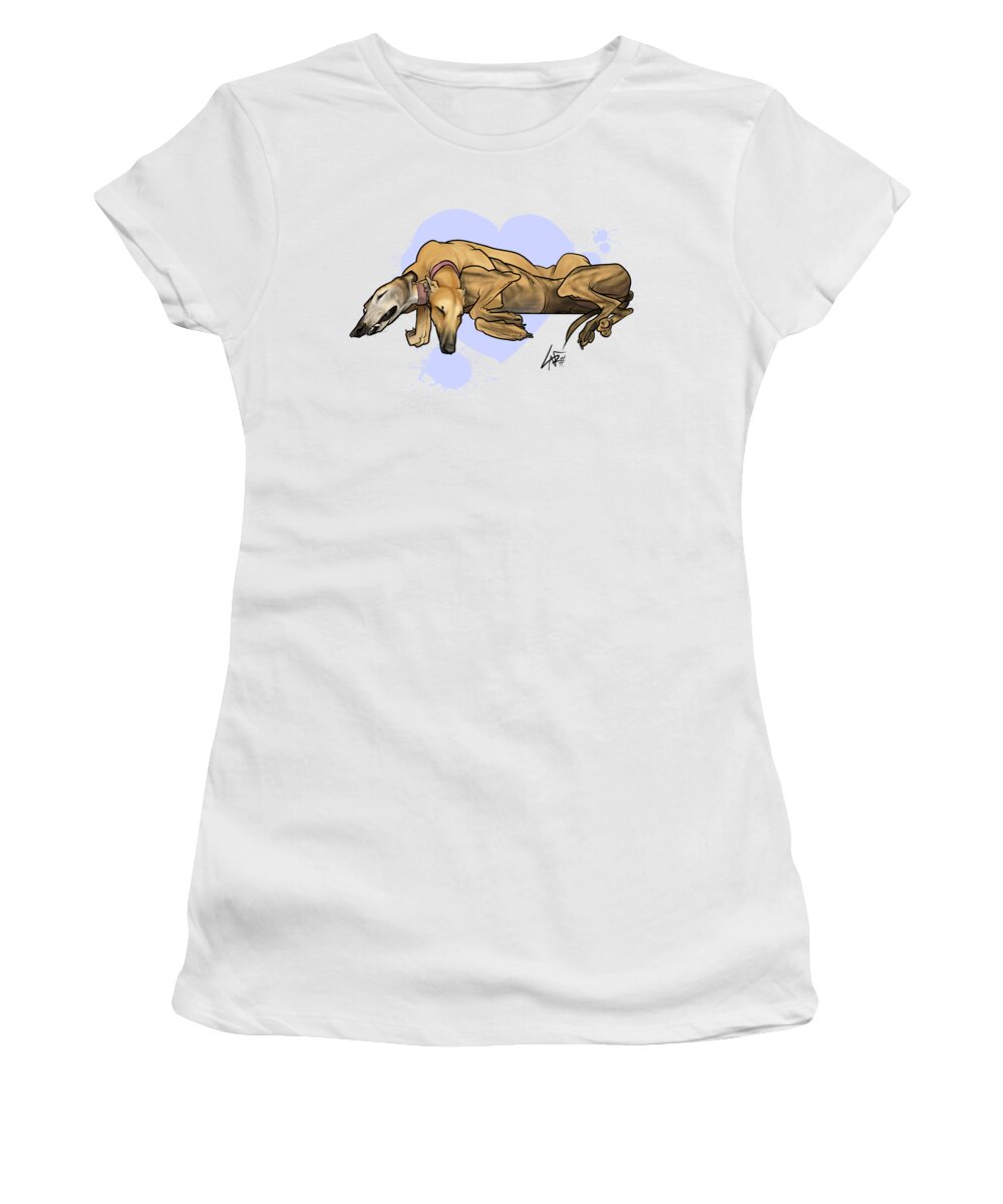 5957 Women's T-Shirt featuring the drawing 5957 Perez-Fisher by Canine Caricatures By John LaFree
