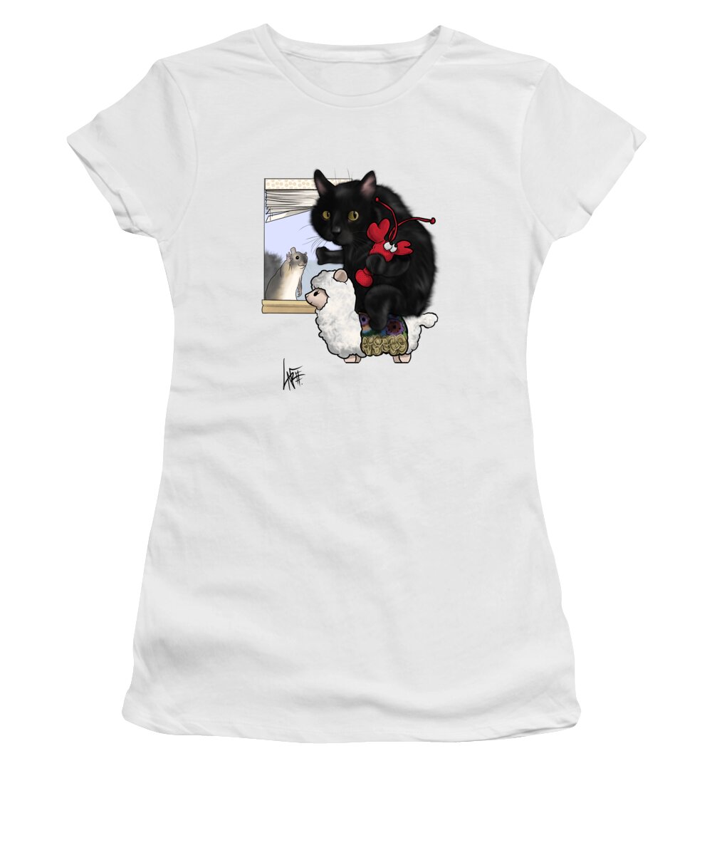 5960 Women's T-Shirt featuring the drawing 5960 Catlin by Canine Caricatures By John LaFree