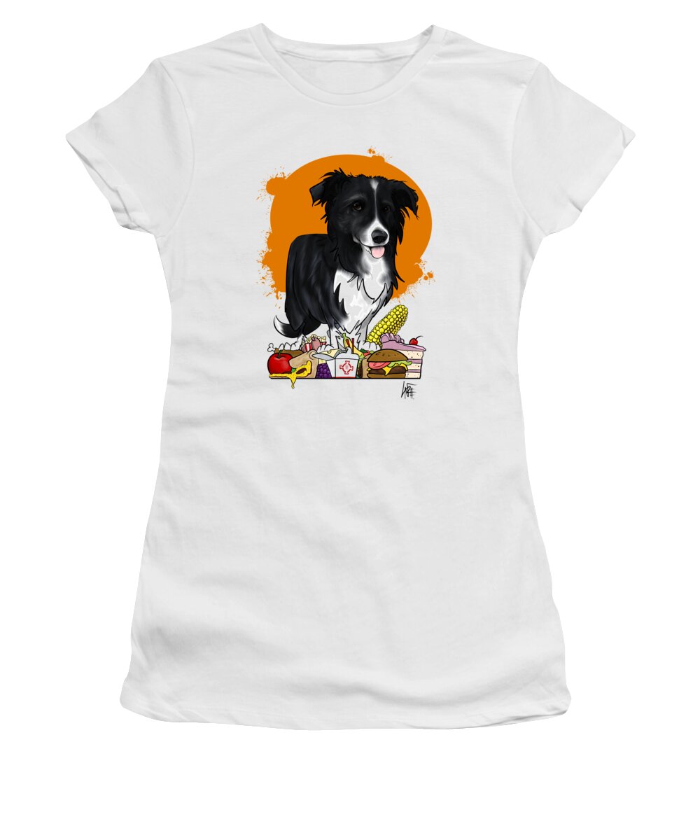 5964 Women's T-Shirt featuring the drawing 5964 Pound by Canine Caricatures By John LaFree