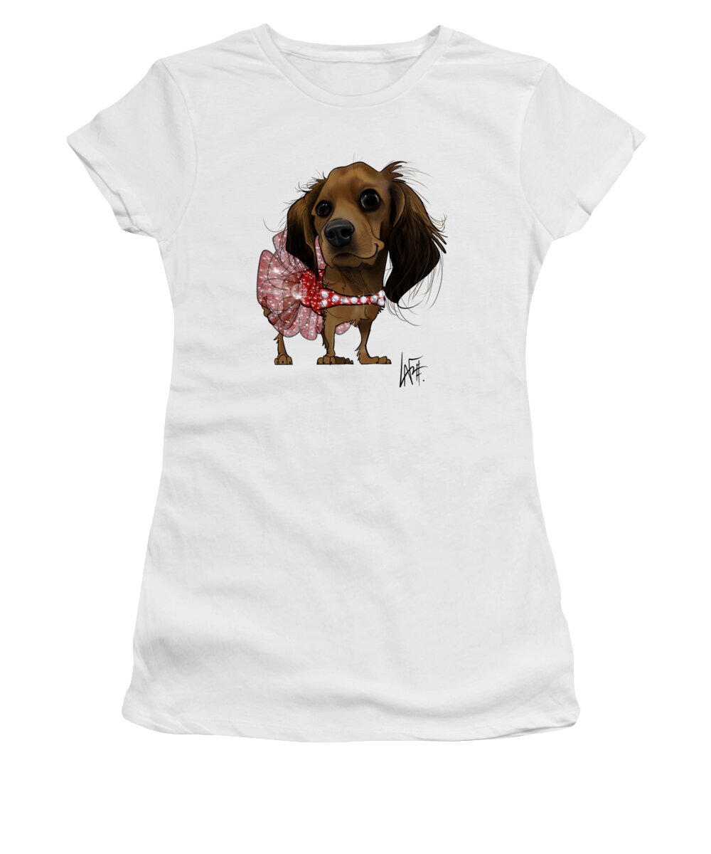 5975 Women's T-Shirt featuring the drawing 5975 Summers by Canine Caricatures By John LaFree