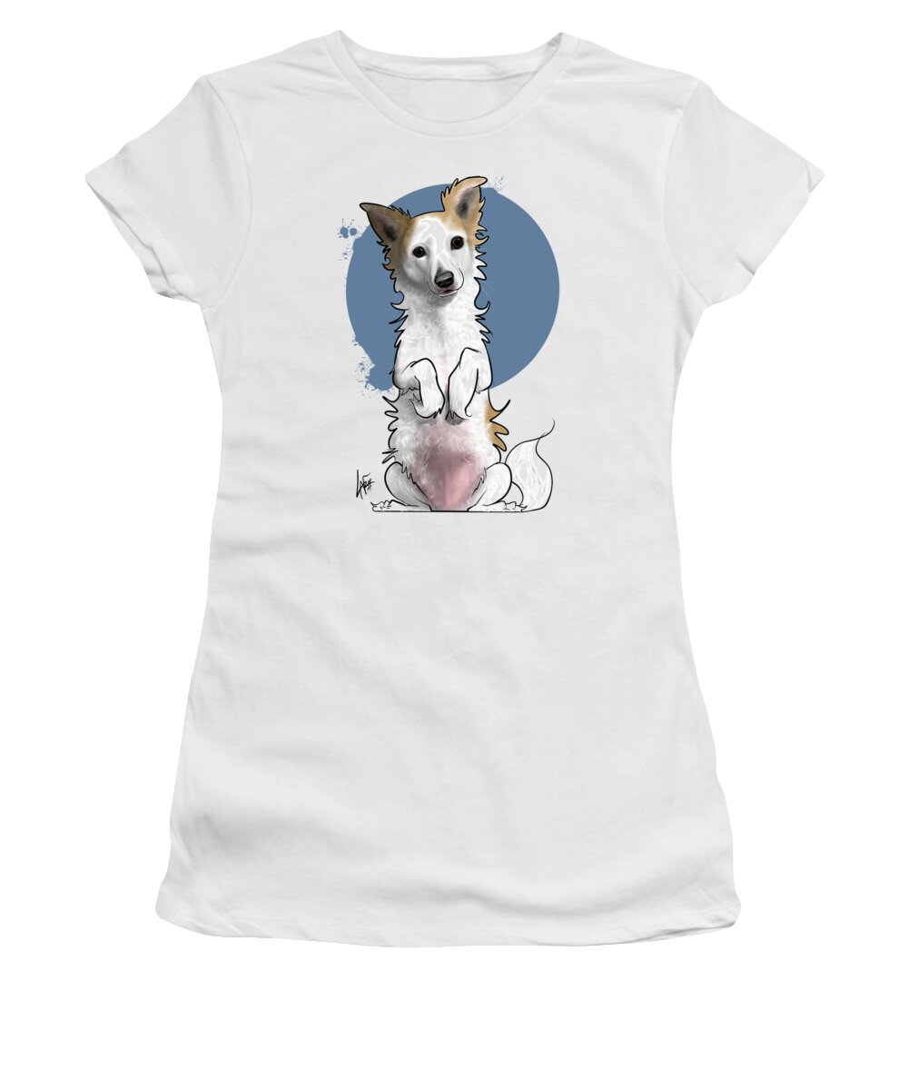 5977 Women's T-Shirt featuring the drawing 5977 Tutella by Canine Caricatures By John LaFree