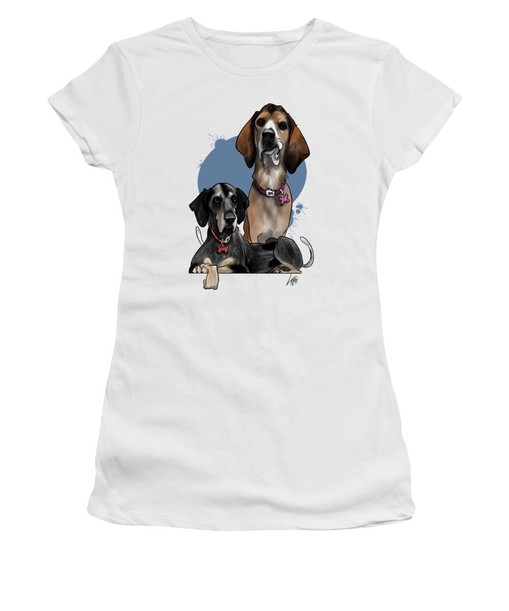 5985 Women's T-Shirt featuring the drawing 5985 Loveless by Canine Caricatures By John LaFree