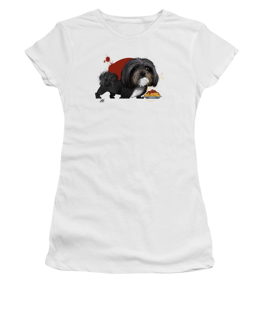 5996 Women's T-Shirt featuring the drawing 5996 Wagle by Canine Caricatures By John LaFree