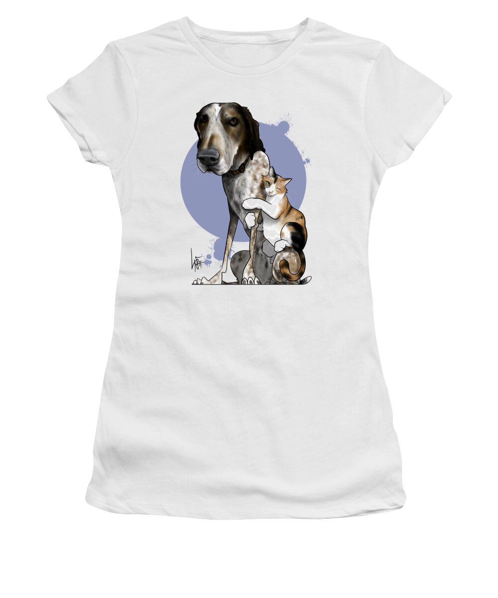 6016 Women's T-Shirt featuring the drawing 6016 Martinez by Canine Caricatures By John LaFree