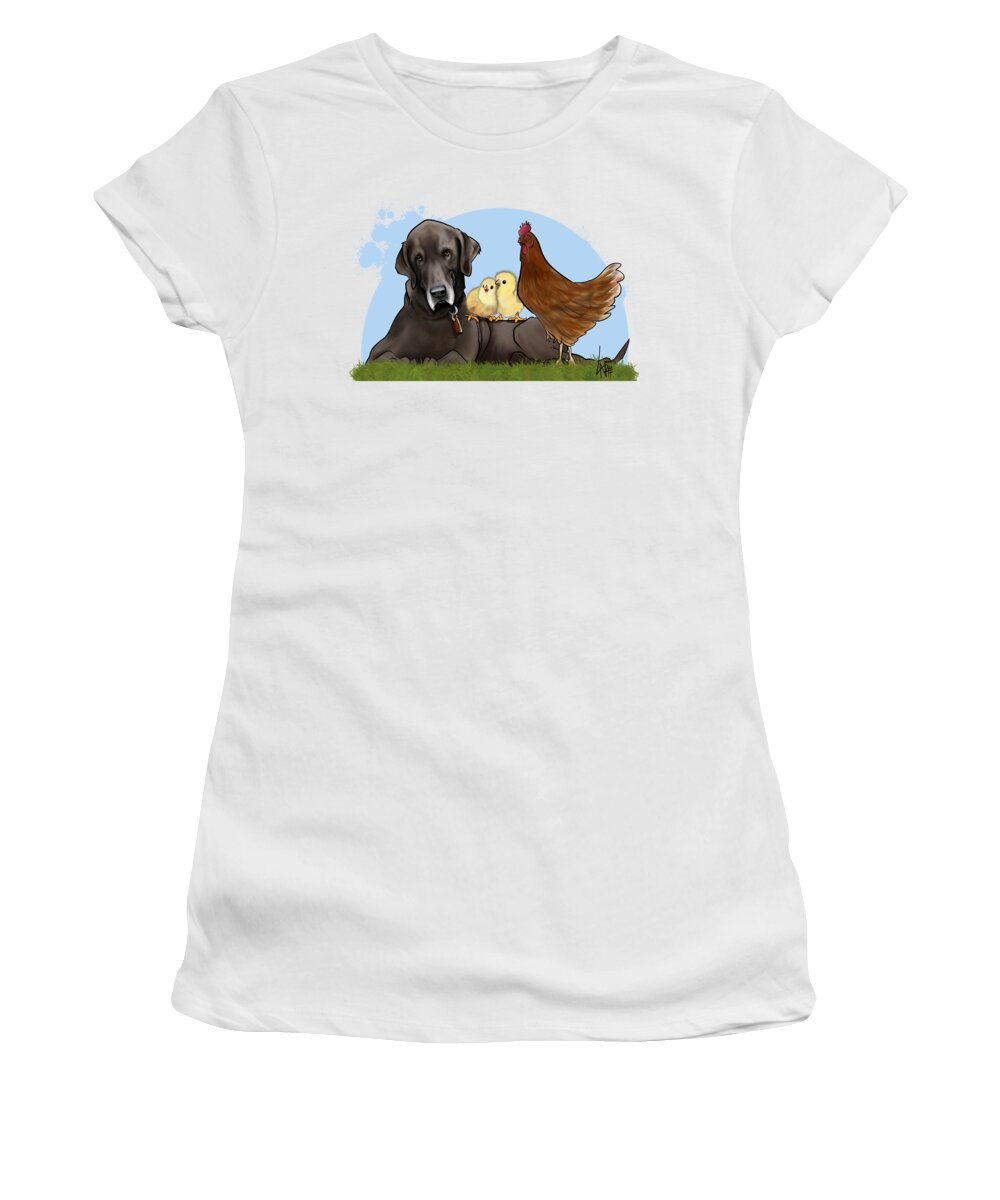6025 Women's T-Shirt featuring the drawing 6025 Brodette by Canine Caricatures By John LaFree