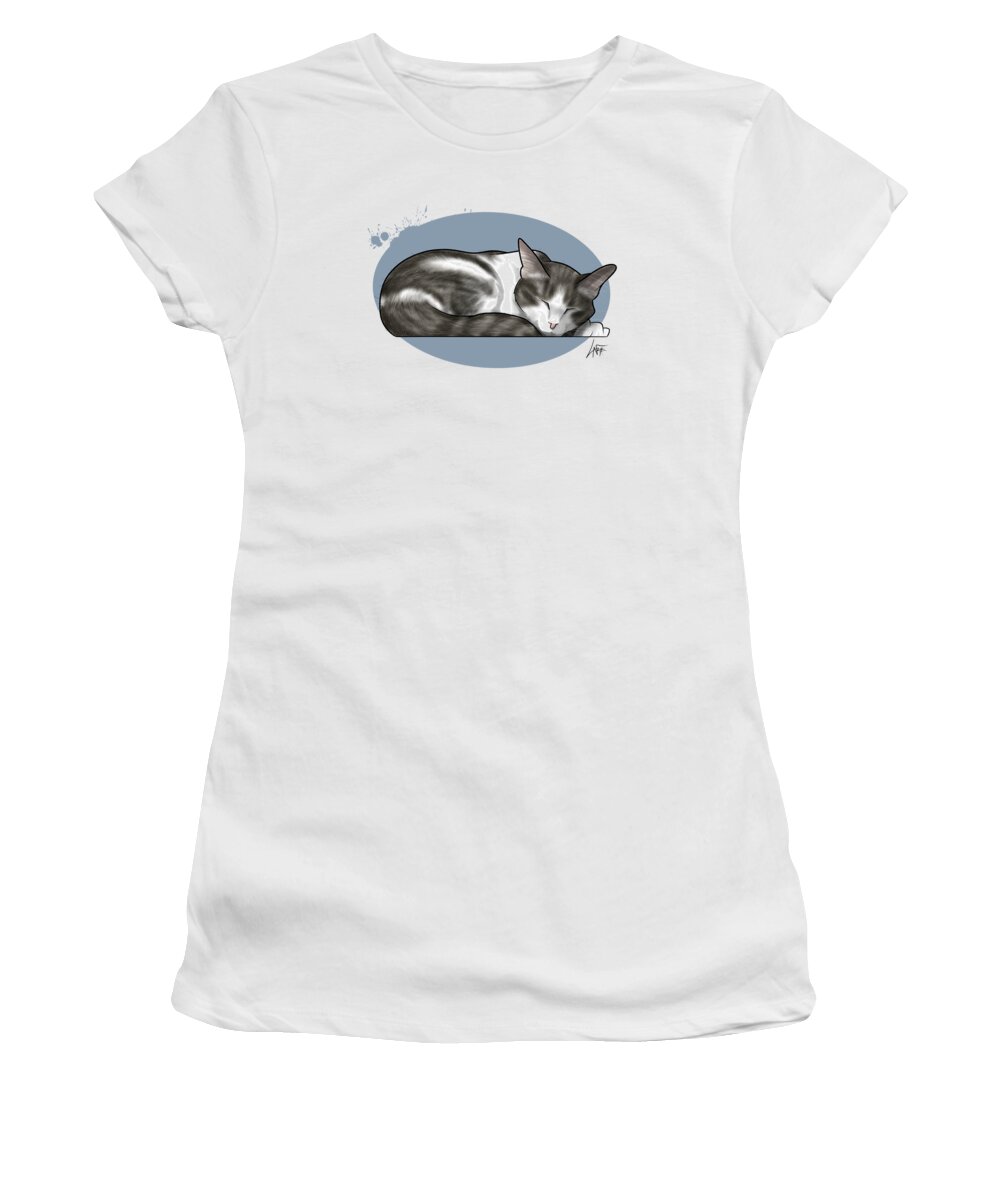 6041 Women's T-Shirt featuring the drawing 6041 McKay by Canine Caricatures By John LaFree