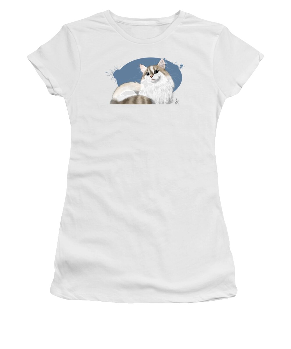 6044 Women's T-Shirt featuring the drawing 6044 Thayer by Canine Caricatures By John LaFree