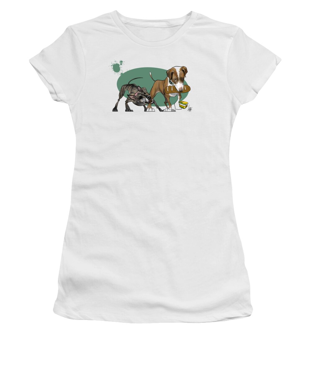 6047 Women's T-Shirt featuring the drawing 6047 Mader by Canine Caricatures By John LaFree