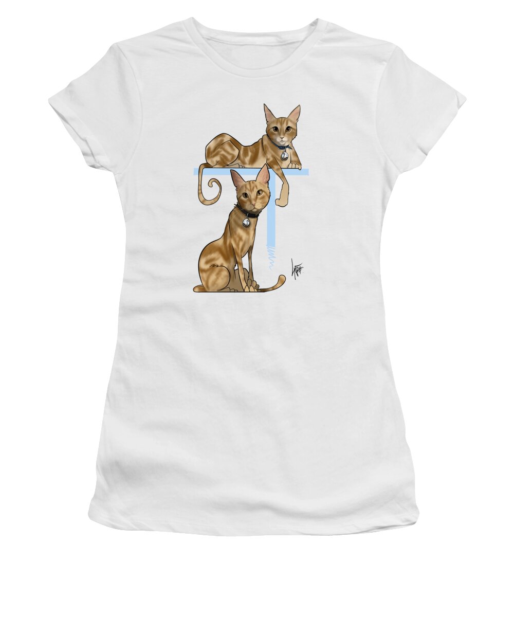 6050 Women's T-Shirt featuring the drawing 6050 McKay by Canine Caricatures By John LaFree