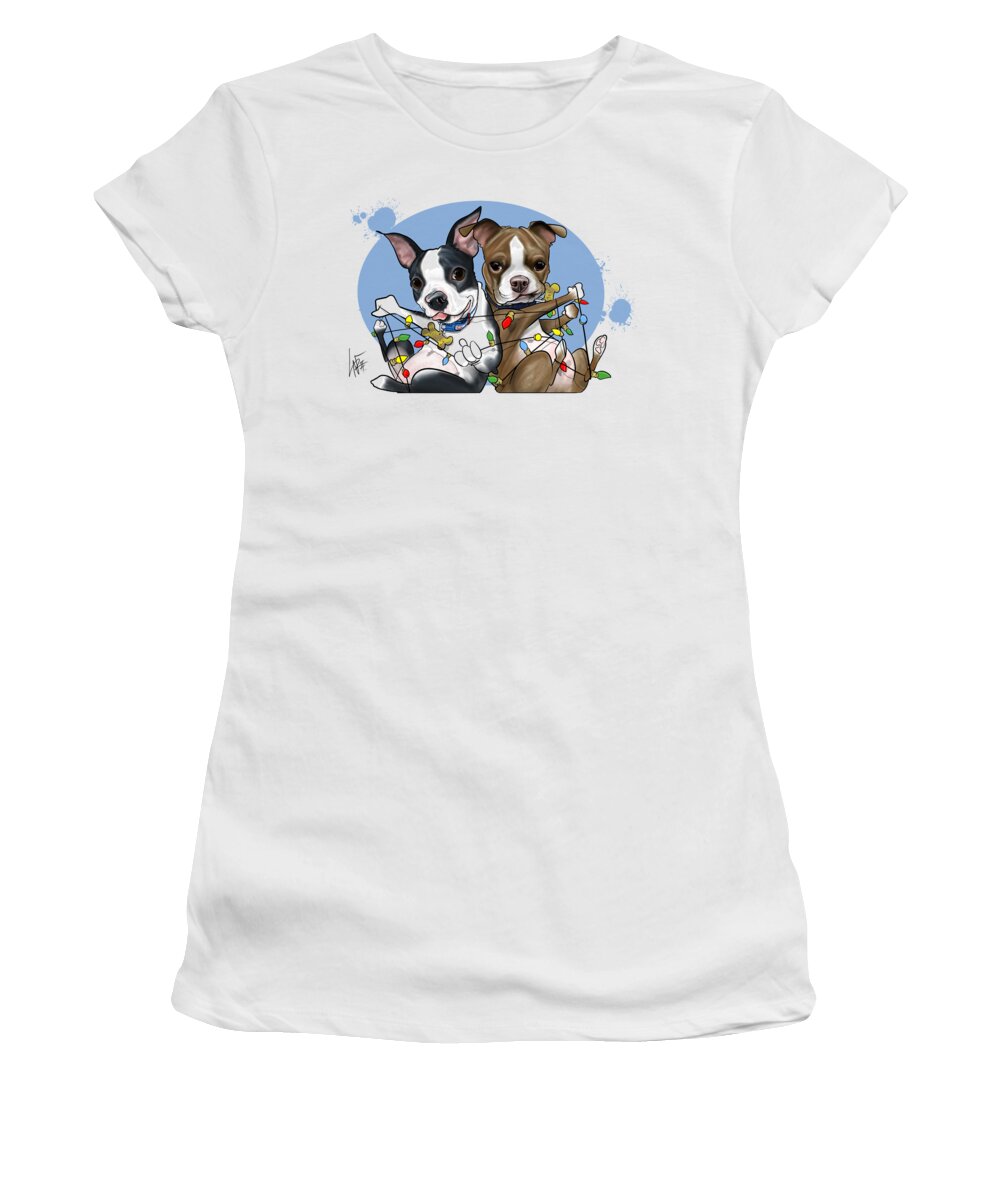 6052 Women's T-Shirt featuring the drawing 6052 Perez-Fisher by Canine Caricatures By John LaFree