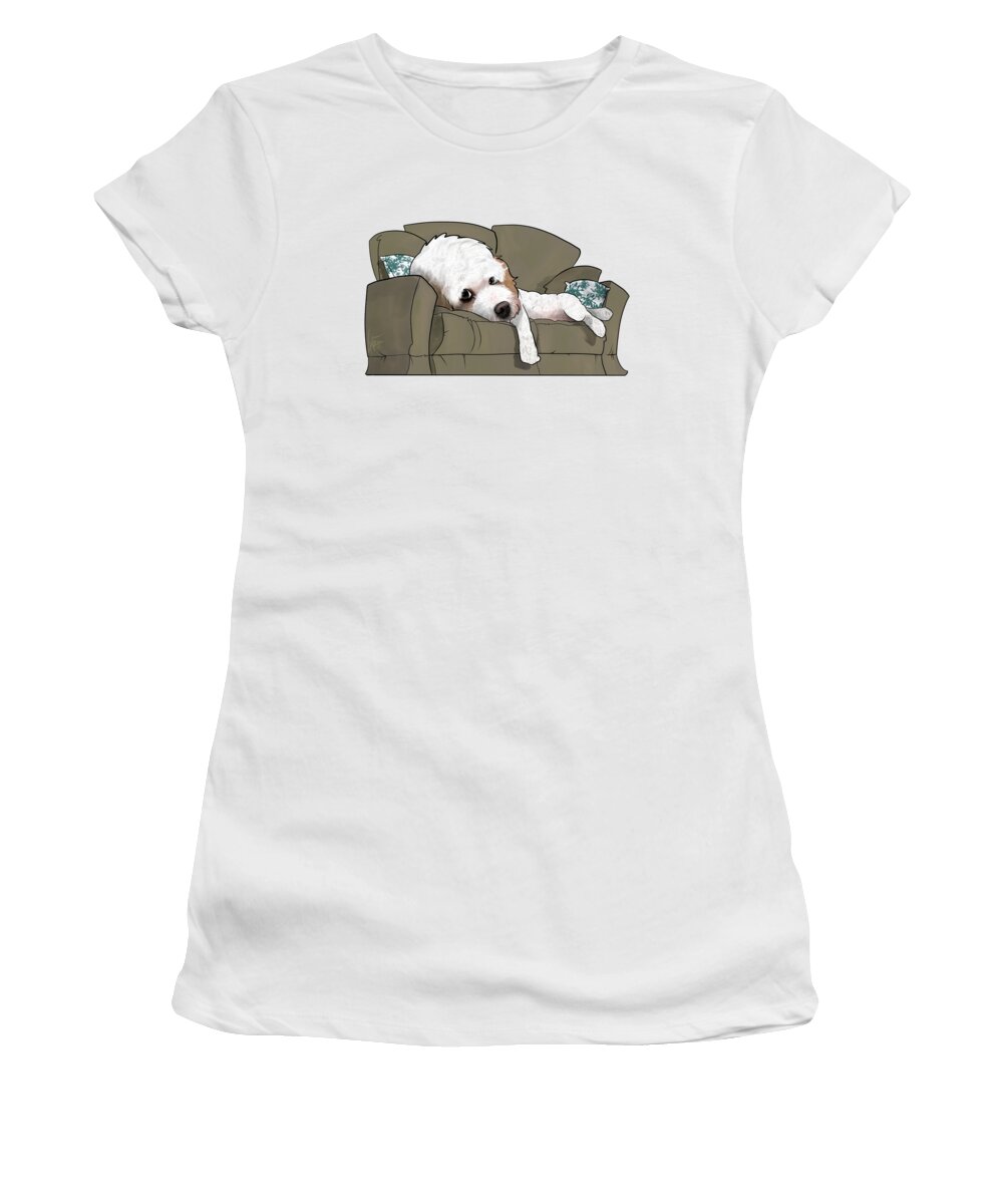 6054 Women's T-Shirt featuring the drawing 6054 Randall by Canine Caricatures By John LaFree