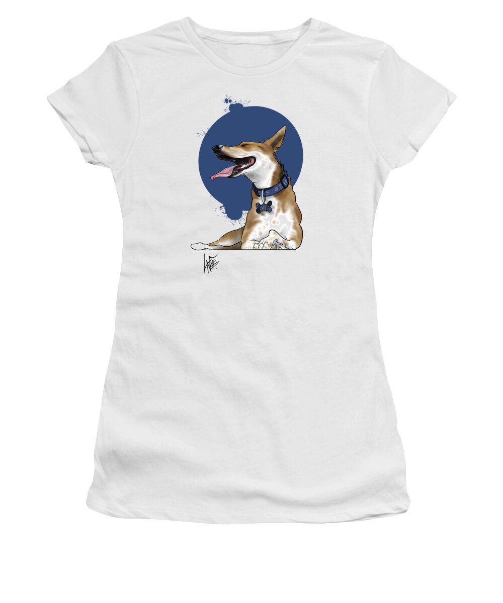 6055 Women's T-Shirt featuring the drawing 6055 Hodapp by Canine Caricatures By John LaFree