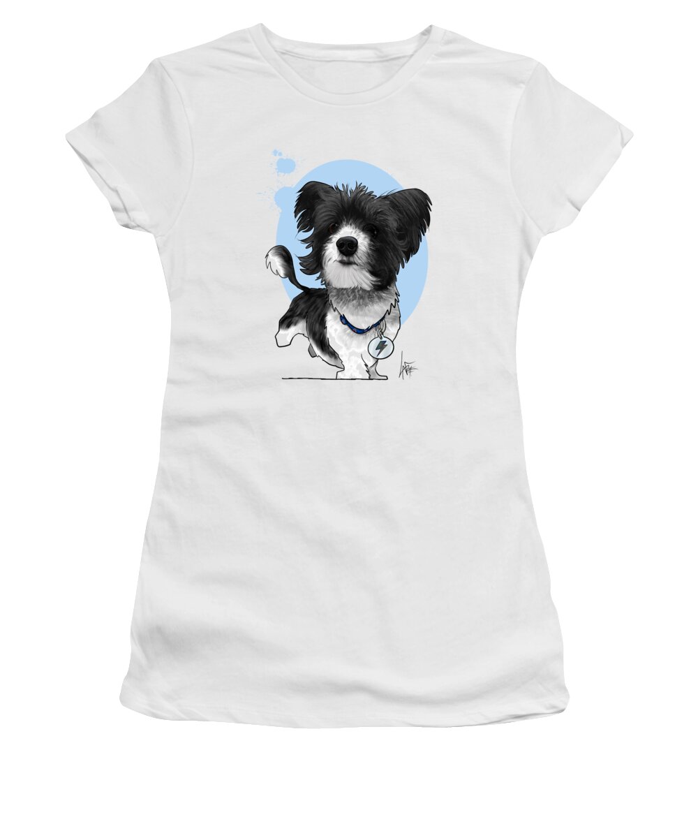 6069 Women's T-Shirt featuring the drawing 6069 Odell by Canine Caricatures By John LaFree