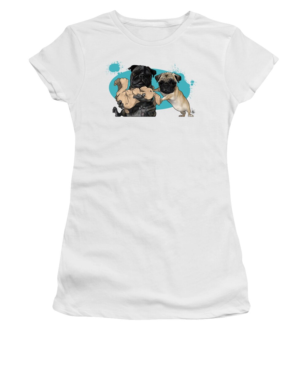 6072 Women's T-Shirt featuring the drawing 6072 Di Peco by Canine Caricatures By John LaFree
