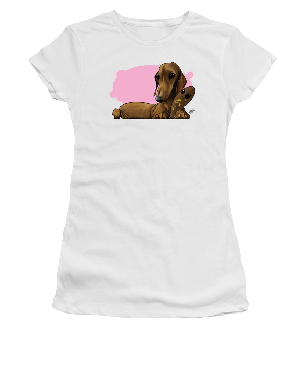 6074 Women's T-Shirt featuring the drawing 6074 Winesickle by Canine Caricatures By John LaFree
