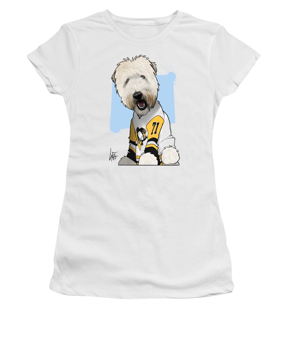 6075 Women's T-Shirt featuring the drawing 6075 Robinson by Canine Caricatures By John LaFree