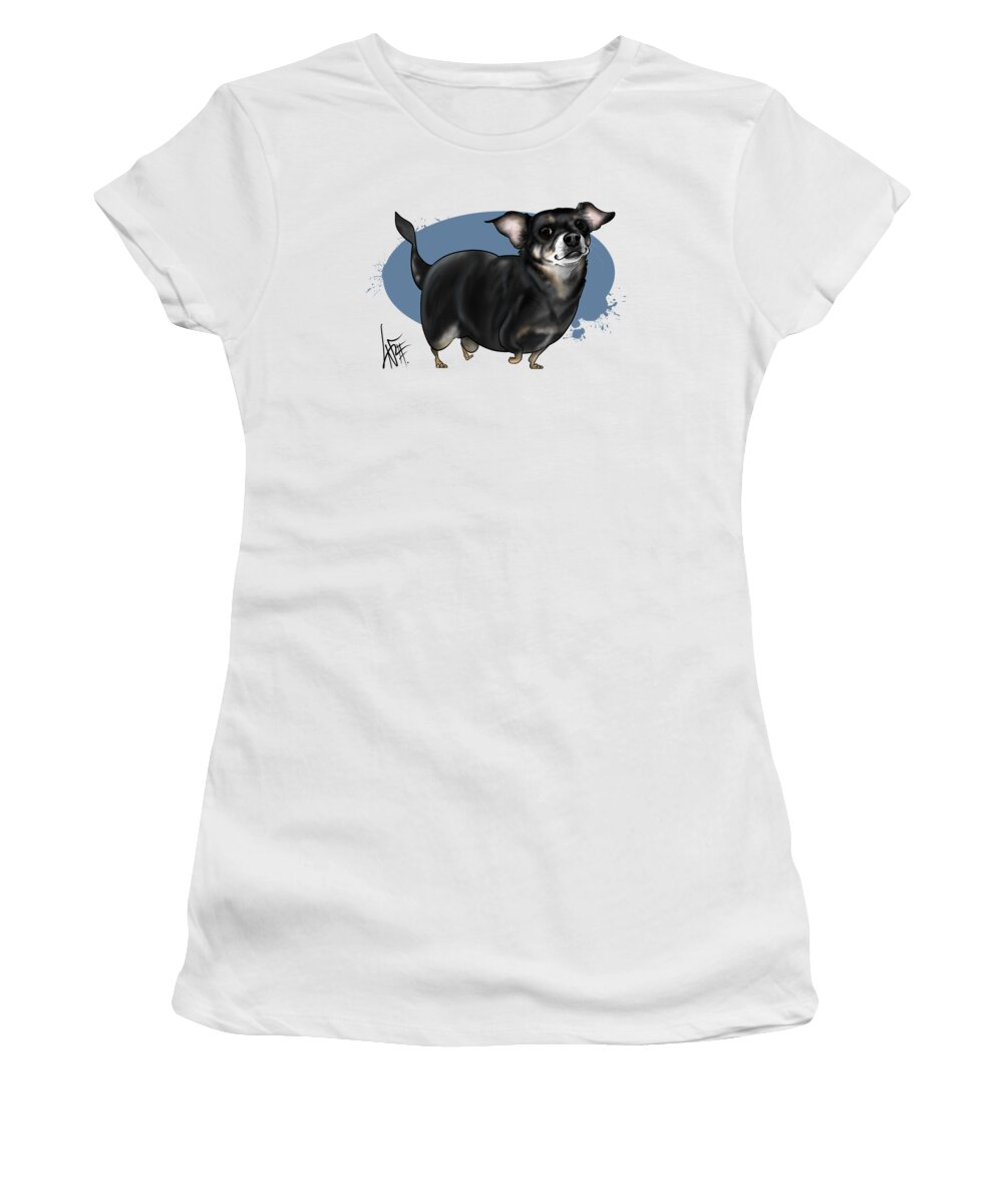 6078 Women's T-Shirt featuring the drawing 6078 Swan by Canine Caricatures By John LaFree