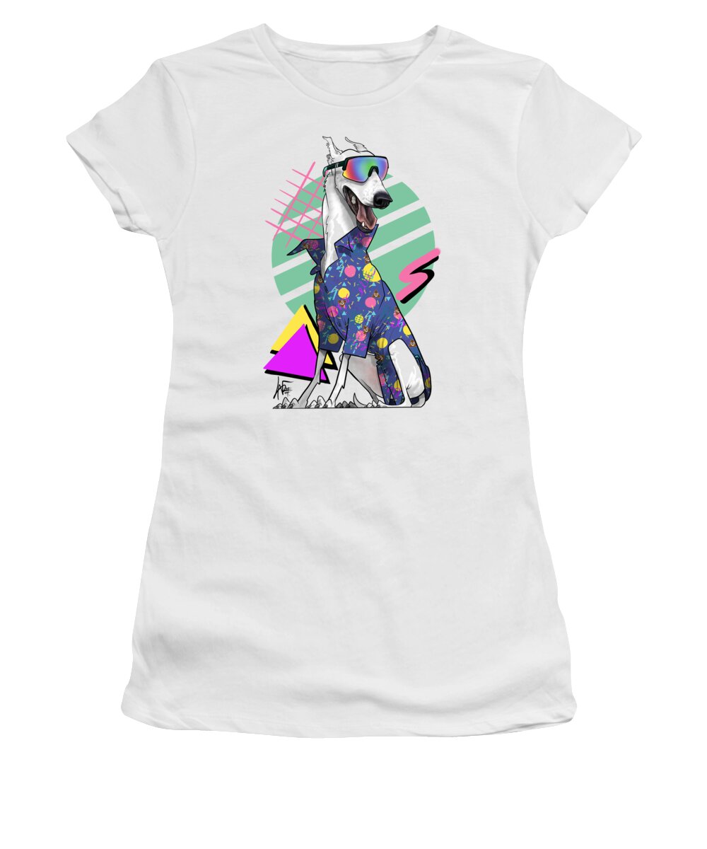 6080 Women's T-Shirt featuring the drawing 6080 Erwin by Canine Caricatures By John LaFree