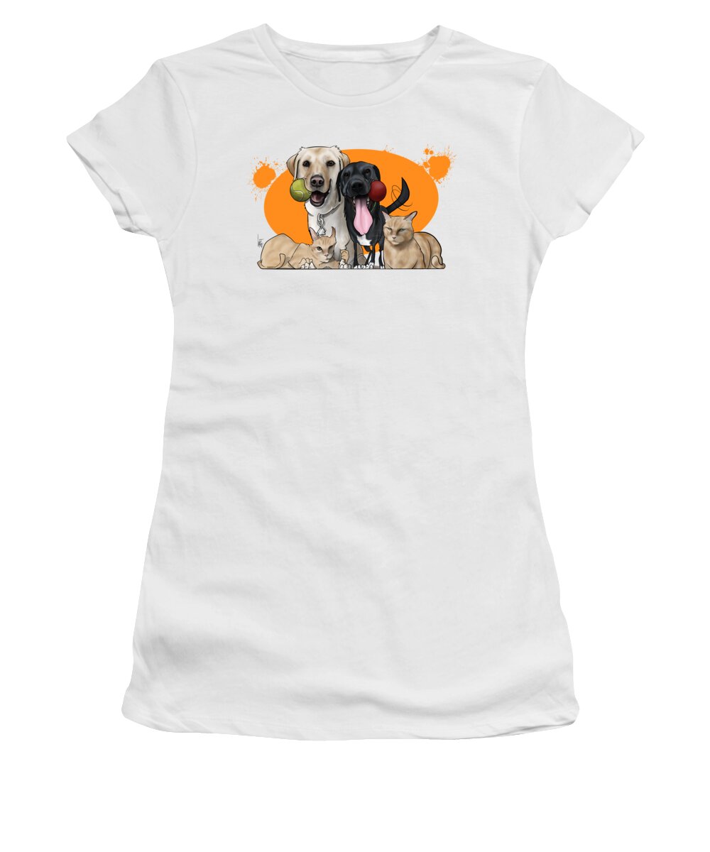 6082 Women's T-Shirt featuring the drawing 6082 Narusiewicz by Canine Caricatures By John LaFree