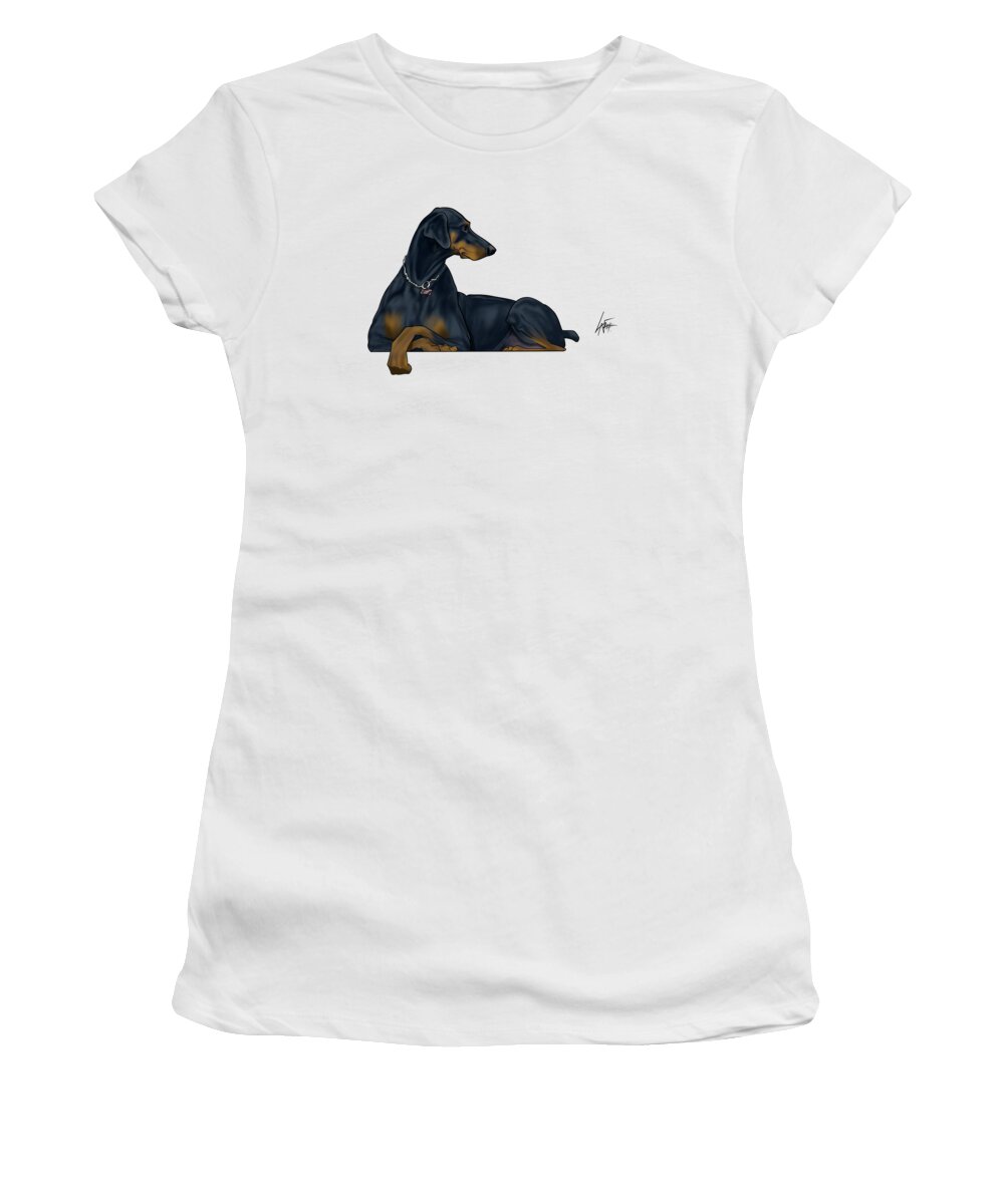 6135 Women's T-Shirt featuring the drawing 6135 Mitschelen 2 by Canine Caricatures By John LaFree