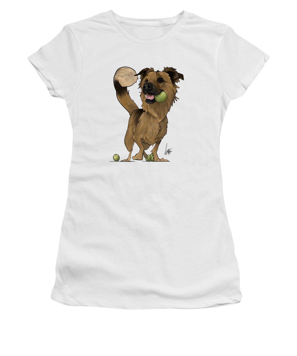 6146 Women's T-Shirt featuring the drawing 6146 Hernandez by Canine Caricatures By John LaFree