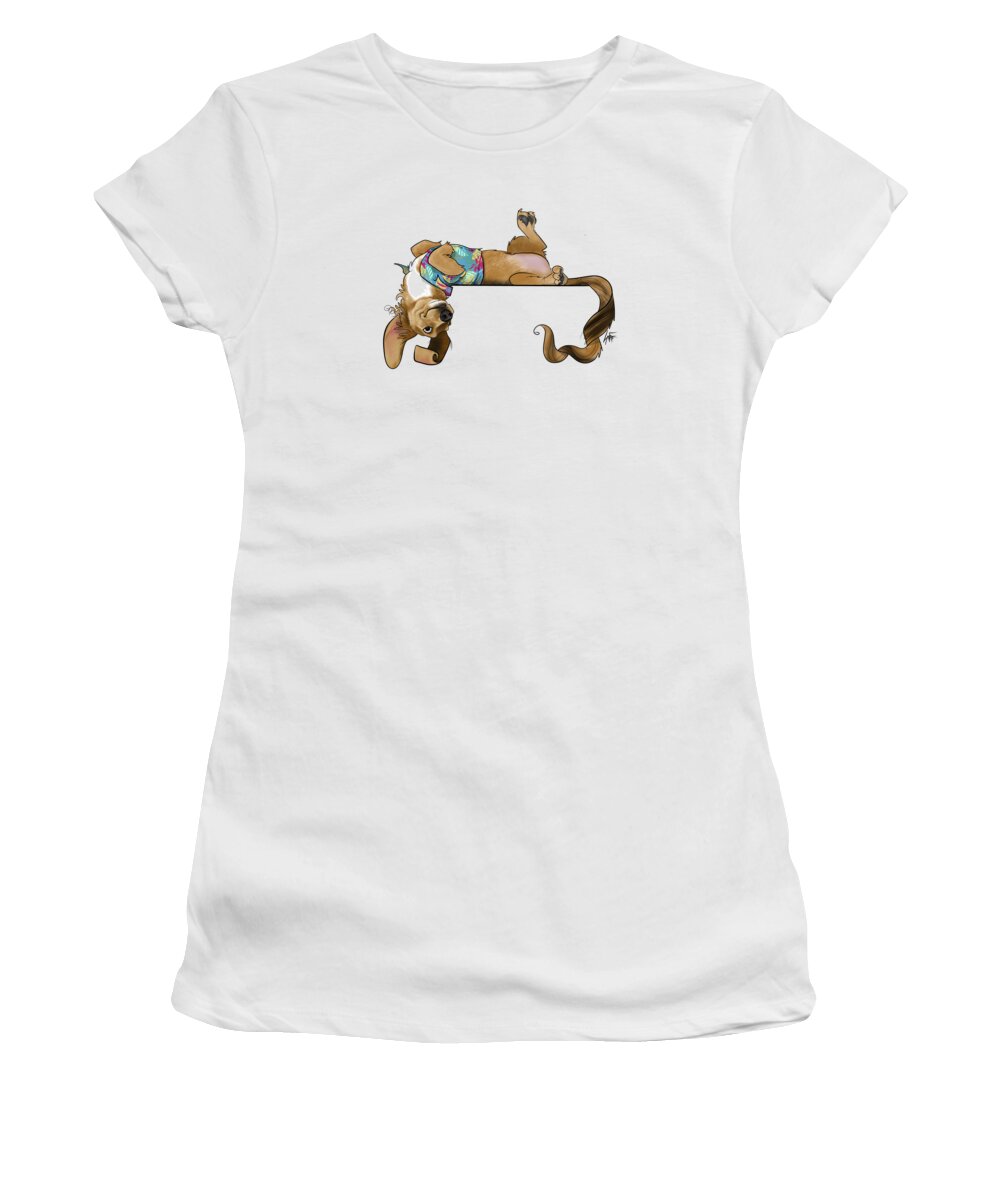 6147 Women's T-Shirt featuring the drawing 6147 Fritz by Canine Caricatures By John LaFree