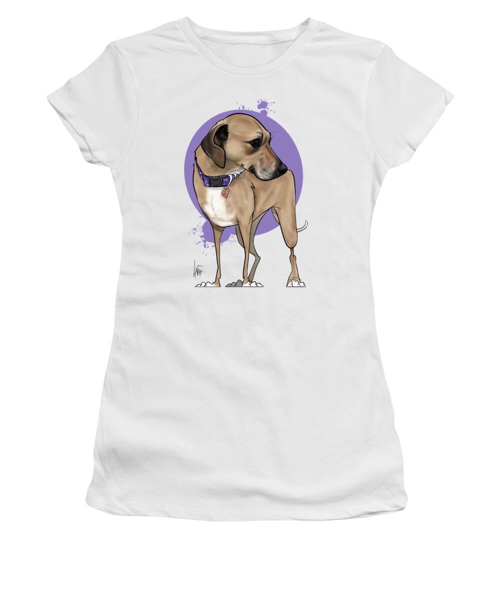 6150 Women's T-Shirt featuring the drawing 6150 Staugler by Canine Caricatures By John LaFree