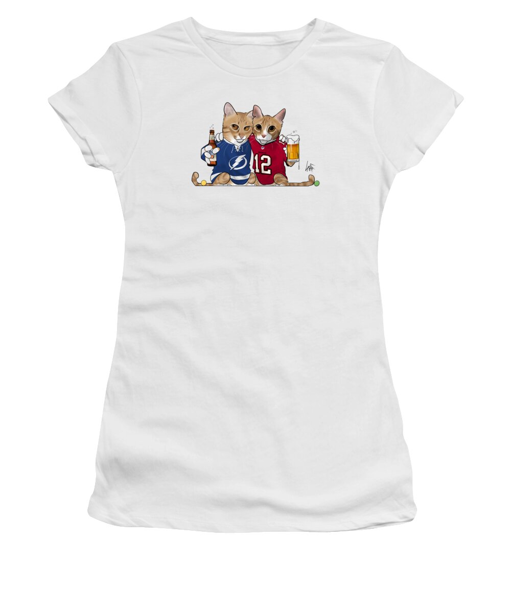 6153 Women's T-Shirt featuring the drawing 6153 Mir by Canine Caricatures By John LaFree