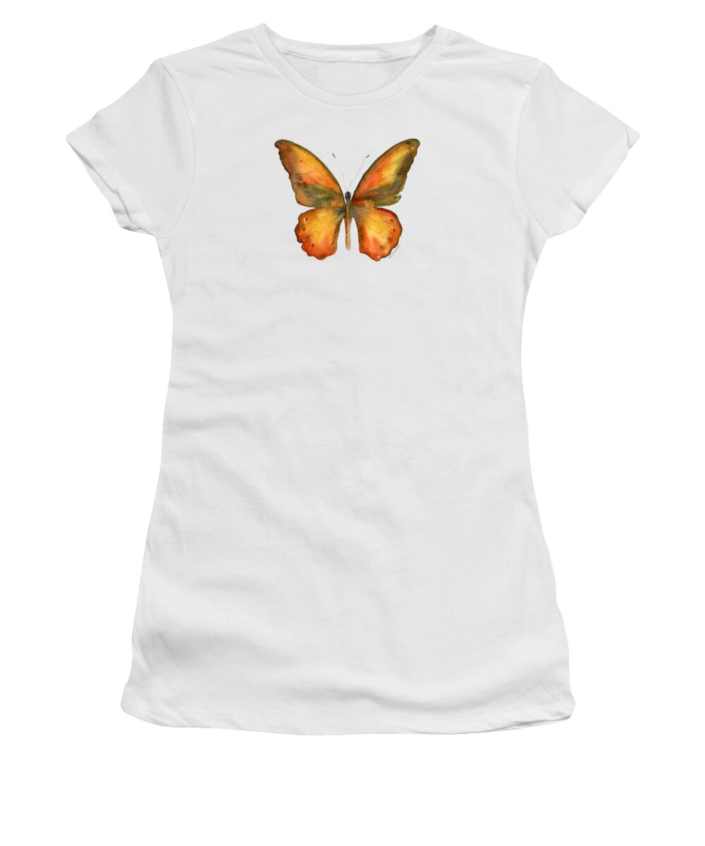 Lydius Butterfly Women's T-Shirt featuring the painting 85 Lydius Butterfly by Amy Kirkpatrick